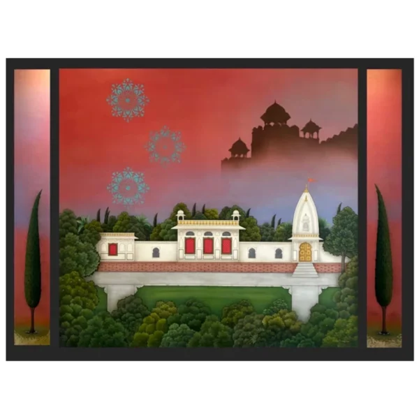Evening At The Courtyard | Watercolor Art | By Shammi Bannu Sharma